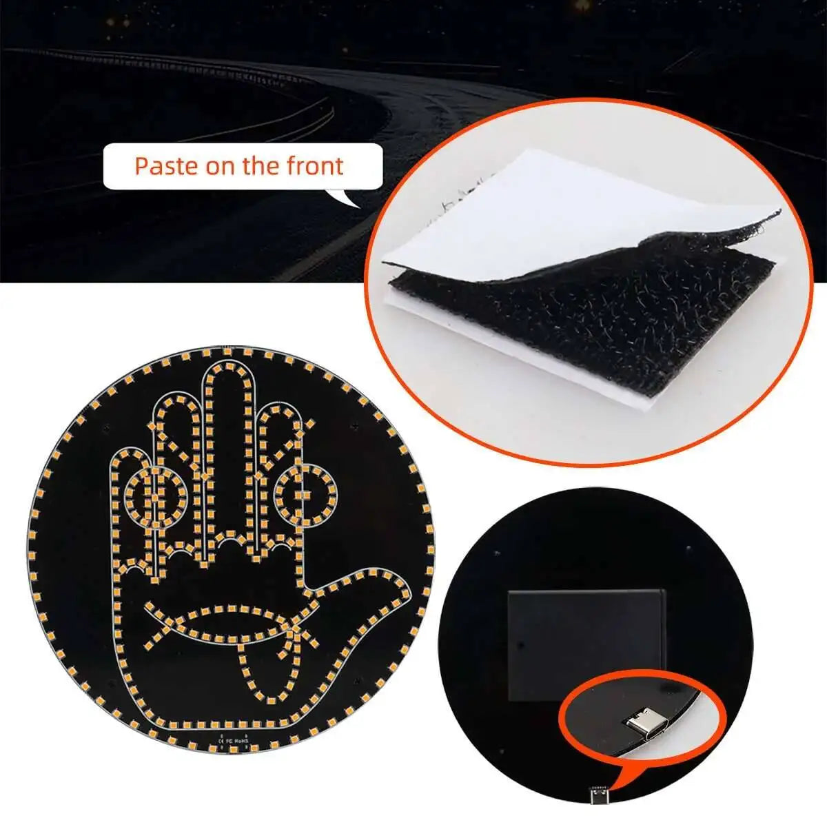 Car LED Funny Facial Expression Light With Remote Control Rear Window Multi-Function Warning Reminder Lamp Exterior Accessories