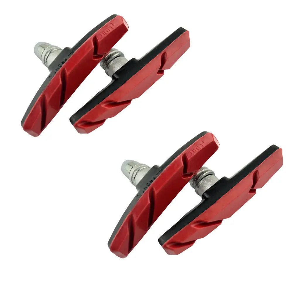 2 pares de pastillas de freno silenciosas en forma de V, aptas para bicicletas de montaña y carretera BMX, duraderas y silenciosas. Accesorios para bicicletas.