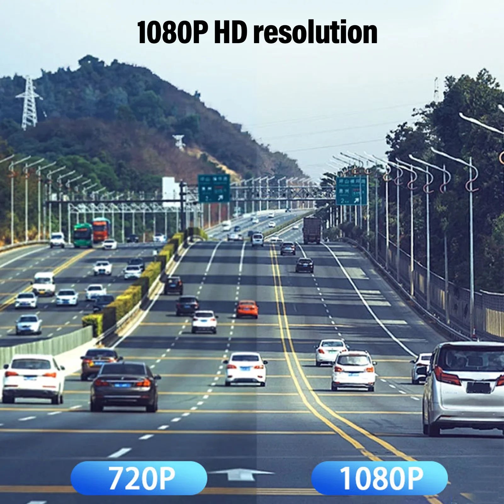 Car Camera Recorder 3 Channel Dash Cam 1080P Dash Camera Wifi Triple Car Camera with 32GB Card 2 Inch LCD Display 150mAh Battery