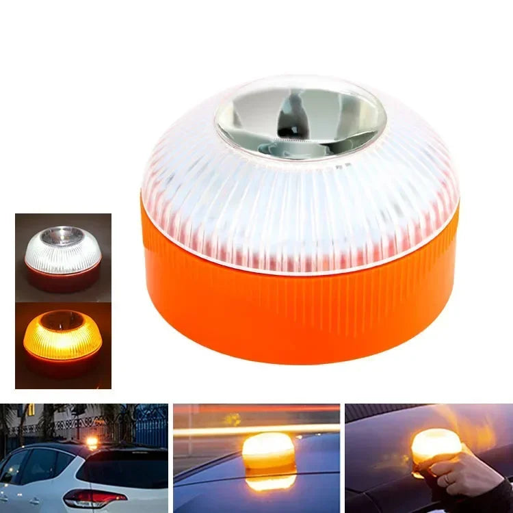 Led Car Emergency Light USB Rechargable V16 Flashing Light Magnetic Induction Road Accident Light Portable Strobe Warning Light