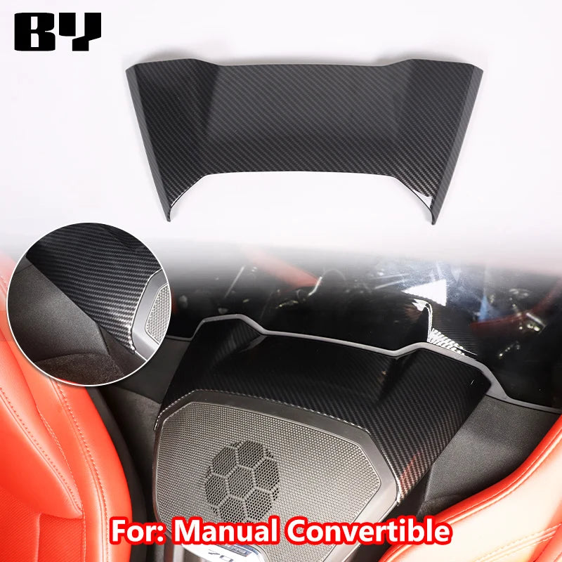 For Chevrolet Corvette C8 2020-2024 Car Accessory ABS Carbon Fiber Car Console Gear Shift Panel Cover door armrest Trim Sticker