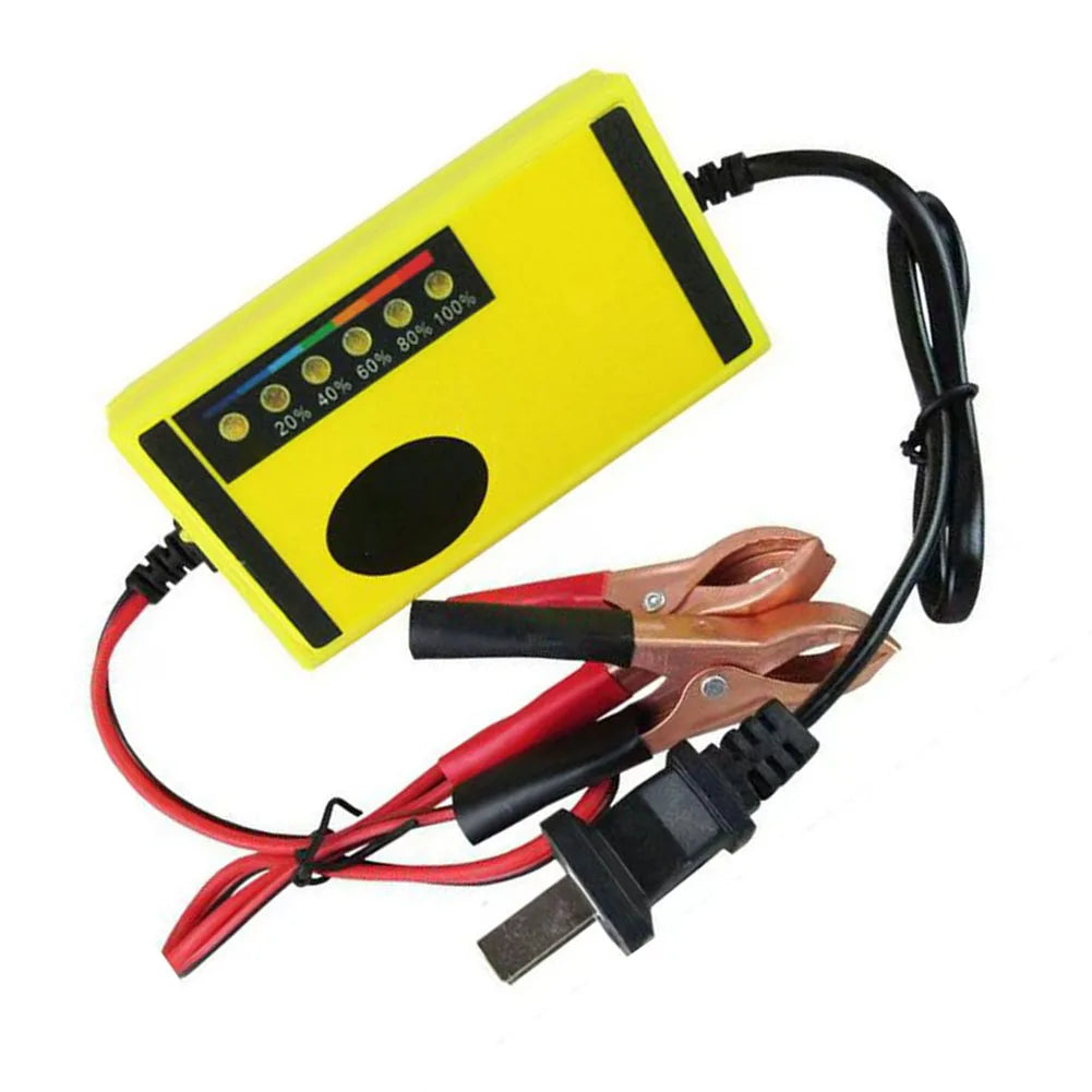DC 12V / 2A Car Battery Charger Fast Charging Car Motorcycle Battery Charger Acid Battery Charger ABS Yellow