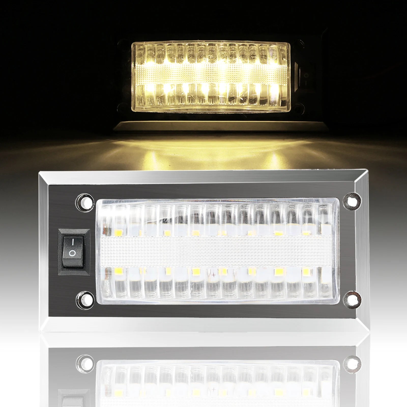 LED 12V-24V Panel Light Car Interior Ceiling Reading Lamp High Brightness Cabin Lights For Bus Van Truck RV Trailer Boat Camper