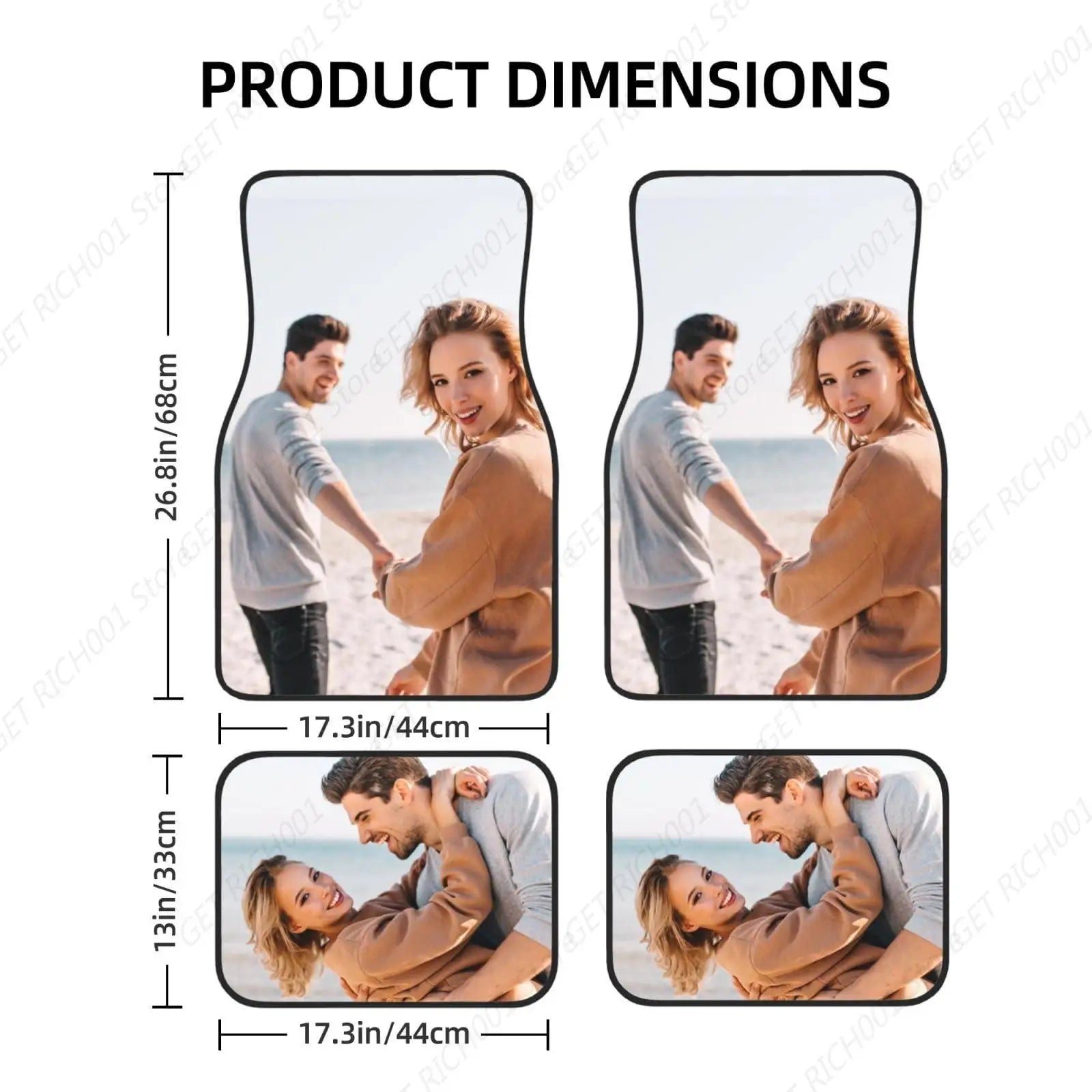 Custom Floor Mats for Cars 4 Piece Personalized Add Your Name Photo Logo Text Customized Car Floor Liners Car Accessories