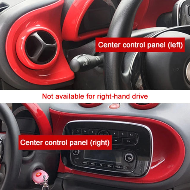 Car Red Interior Modified Steering Wheel Decoration Sticker For New Smart 453 Fortwo Forfour Car Accessories Styling