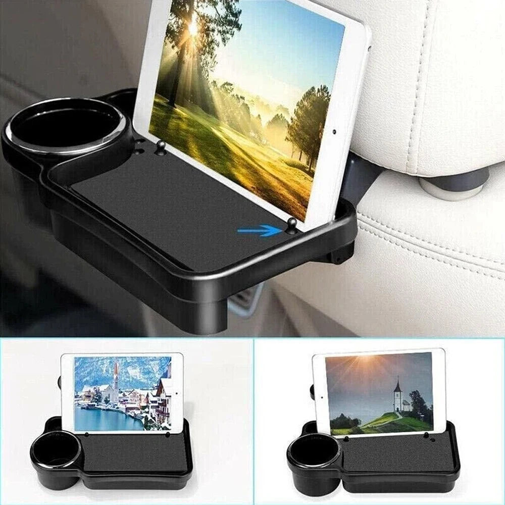 Car Rear Seat Cup Holder Back Seat Organizer Foldable Tray Car Plate Storage Universal Car Accessories