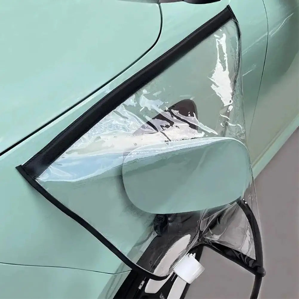 Electric Vehicle Charger Port Rainproof Cover Electric Car Charger Plug Cover Waterproof PVC With Magnetic Stripe For All EV