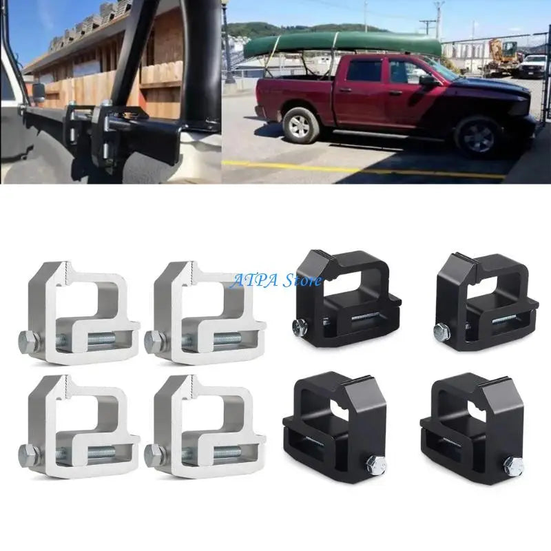 U13C 4Pcs Truck Cap Campers Shells Mounting Clamps Heavy Duty Aluminum Clamp for Pick-up Truck Models Truck Bed
