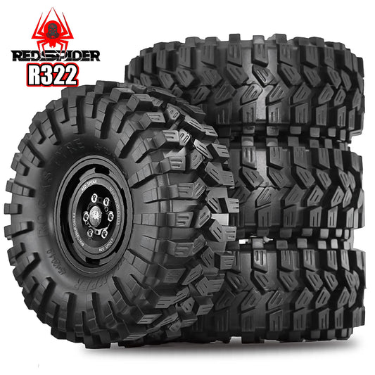Aluminum 1.9 Beadlock Wheel Rims Tires for 1/10 Axial SCX10 SCX10 II SCX10 III TRX4 D90 90046 4PCS