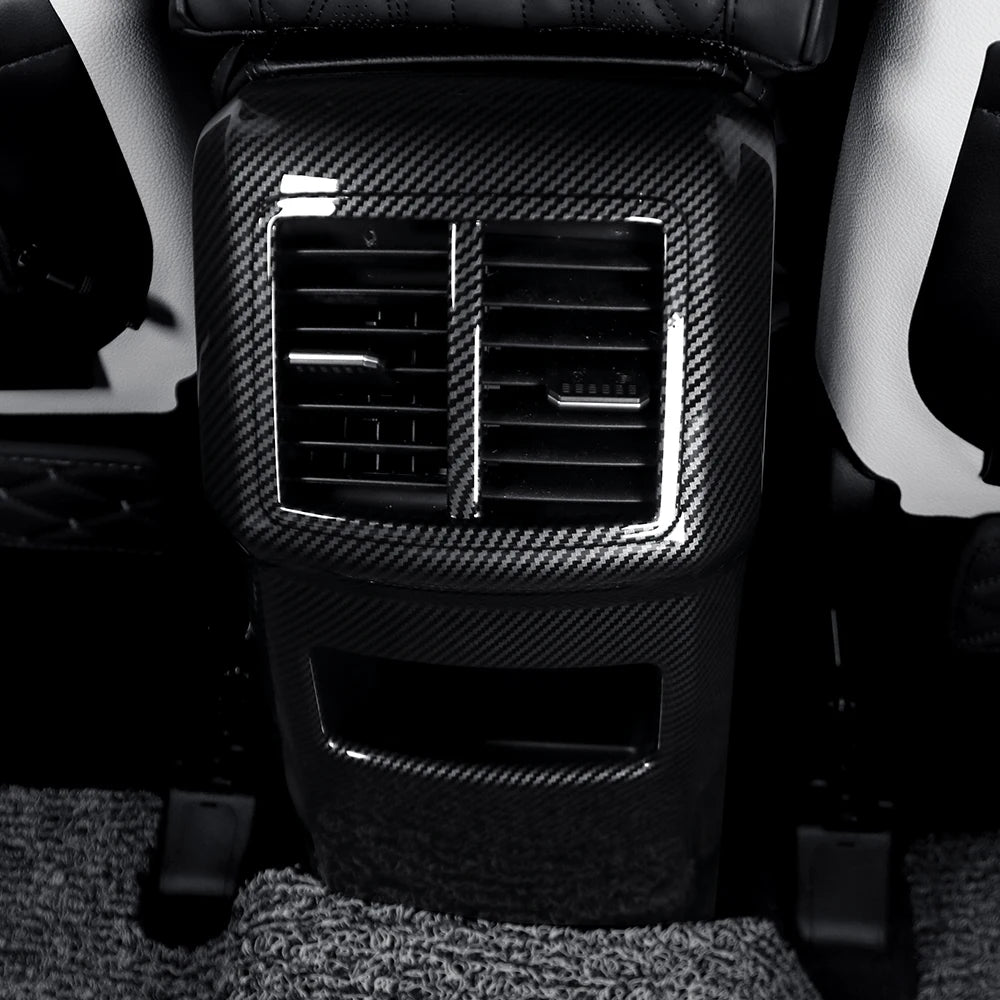 For Kia Sportage NQ5 Decoration Accessories Car Interior Carbon Fiber Rear Seat Air Conditional AC Vent Frame Trim Cover