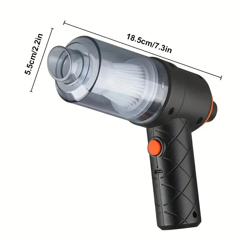 Car portable high suction handheld mini vacuum cleaner, multi-purpose suction and blowing 2-in-1 rechargeable cleaning tool