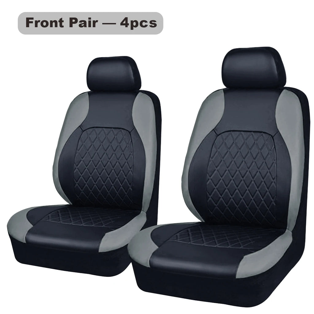 All Season Quited PU Leather Car Seat Cover Full Surrounded Seat Protector Waterproof Universal Fit Sedan Suv Pick-up Truck Seat