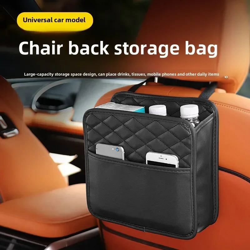 Car Organizer Multi-functional Car Seat Storage Bag Waterproof Hanging Car Seat Organizer Garbage Bag Suitable for Most Car