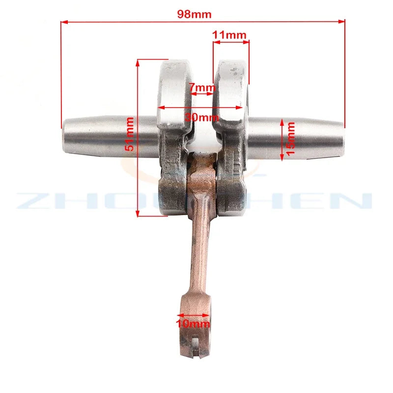 Motorcycle Engine Crankshafts For 49cc 2 Stroke Heavy Performance Pull Circle Semicircular Crankshaft Crank Shaft Gas Mini Pocke