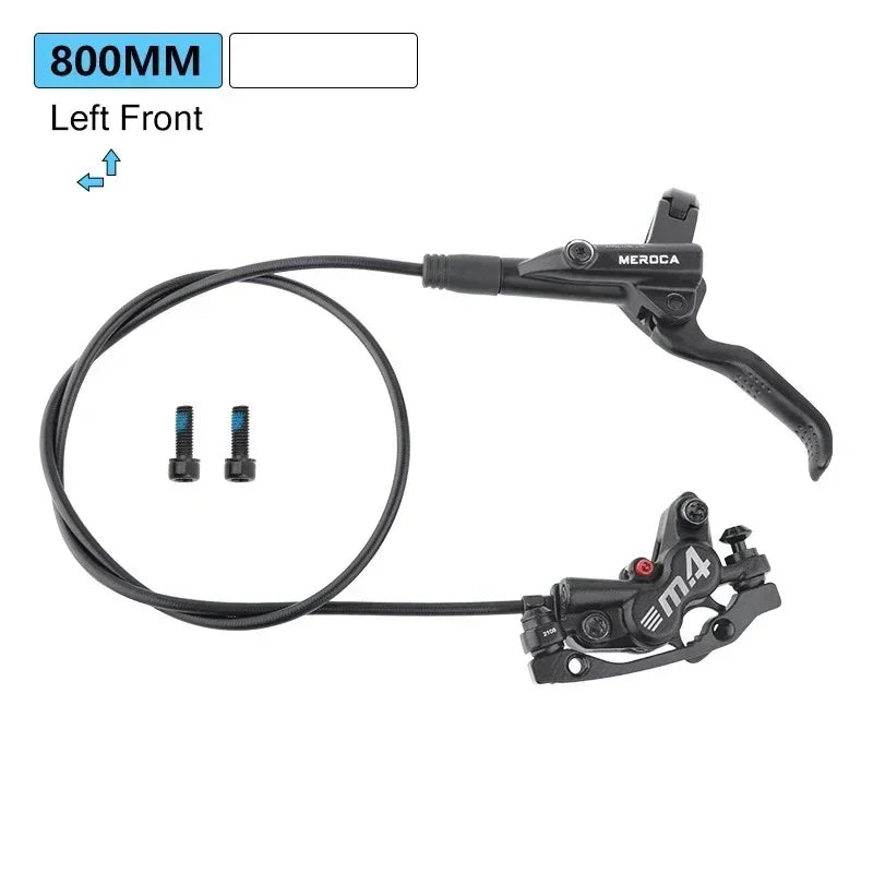 Brakes Meroca 4 Pistons Hydraulic Brakes Mtb Bicycle Brakes Caliper Rotor 160mm Set Mountain Bike 800/1400mm for E4 ZEE M420