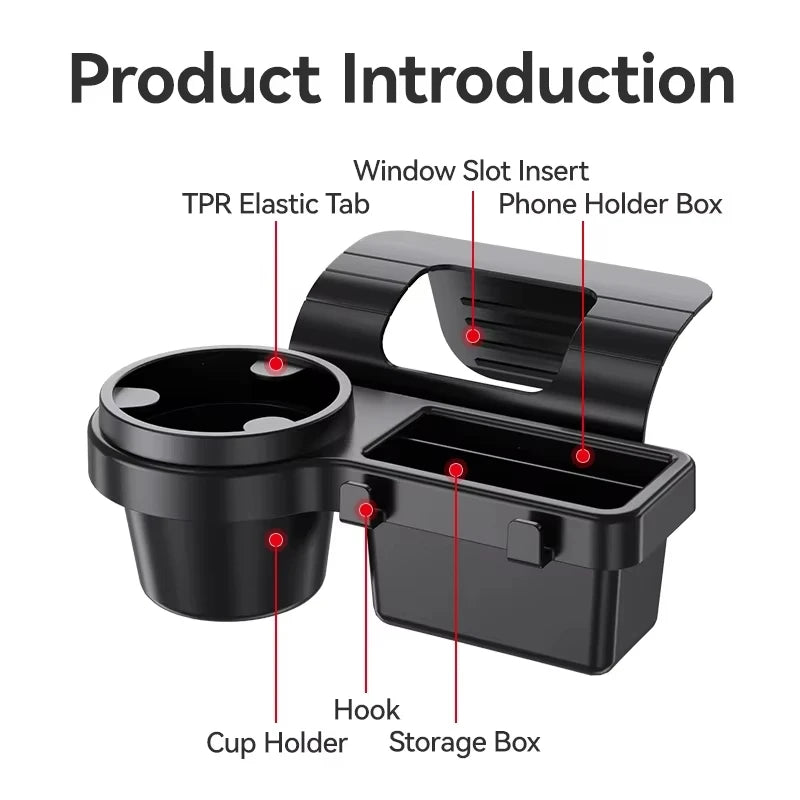 Car Door Side Multifunctional Storage Organizer Phone Holder Cup Holder for Keys Trash Vehicle Interior Pocket Organizer