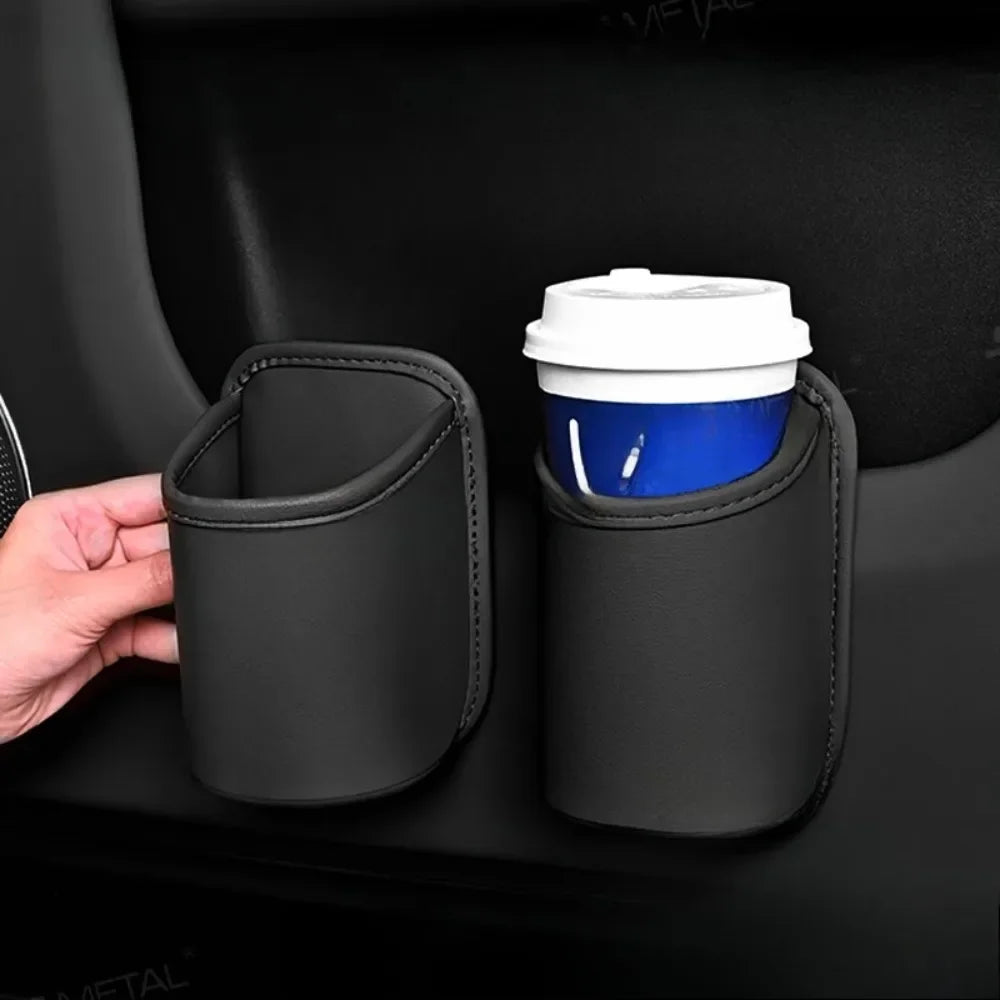 Car door cup holder Leather Automotive Drink rack Storage bin auto Back Seat cup holder Organizer for car interior accessories