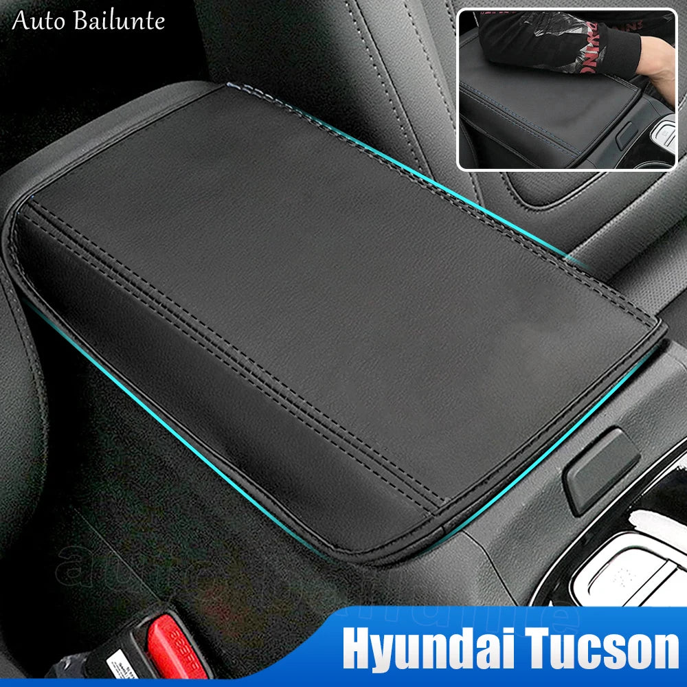 For Hyundai Tucson 2022 2023 Central Control Armrest Box Protective Cover Handrail Cover Leather Cover Car Interior Accessories