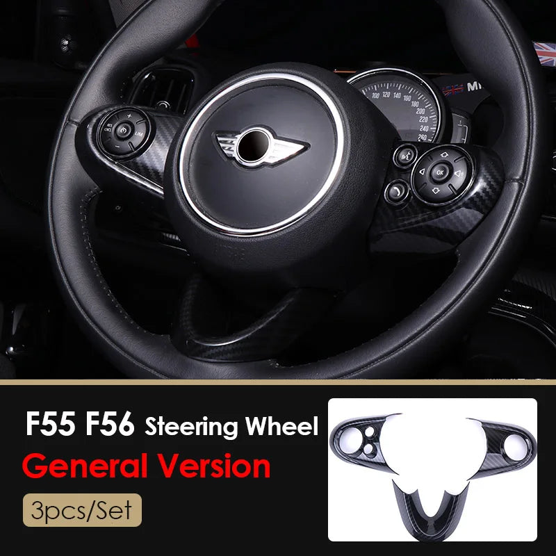 AMBERMILE for Mini Cooper F56 Accessories Car Interior Carbon Fiber Texture Console Air Outlet Door Speaker Handle Cover Trim