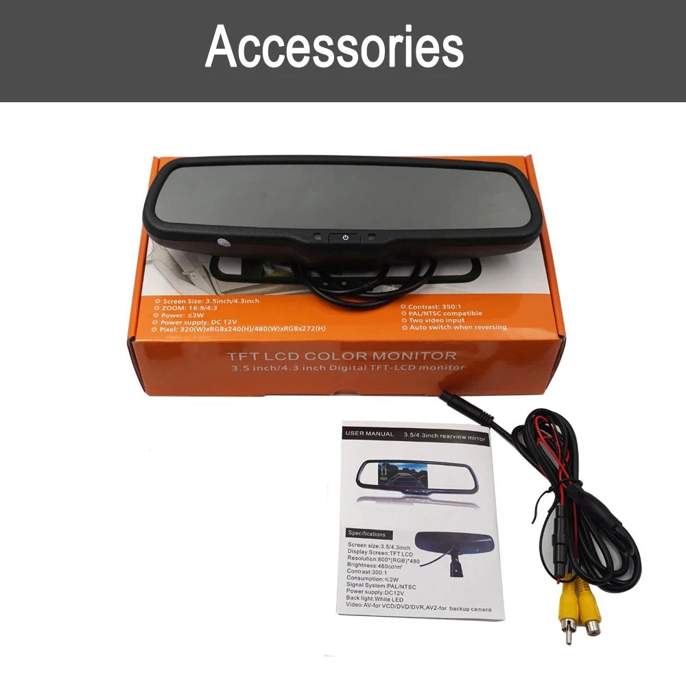 Carsanbo Car 4.3-inch AHD Rearview Mirror TFT LCD Display with Special Car Bracket HD Reversing Rearview Mirror Parking Screen