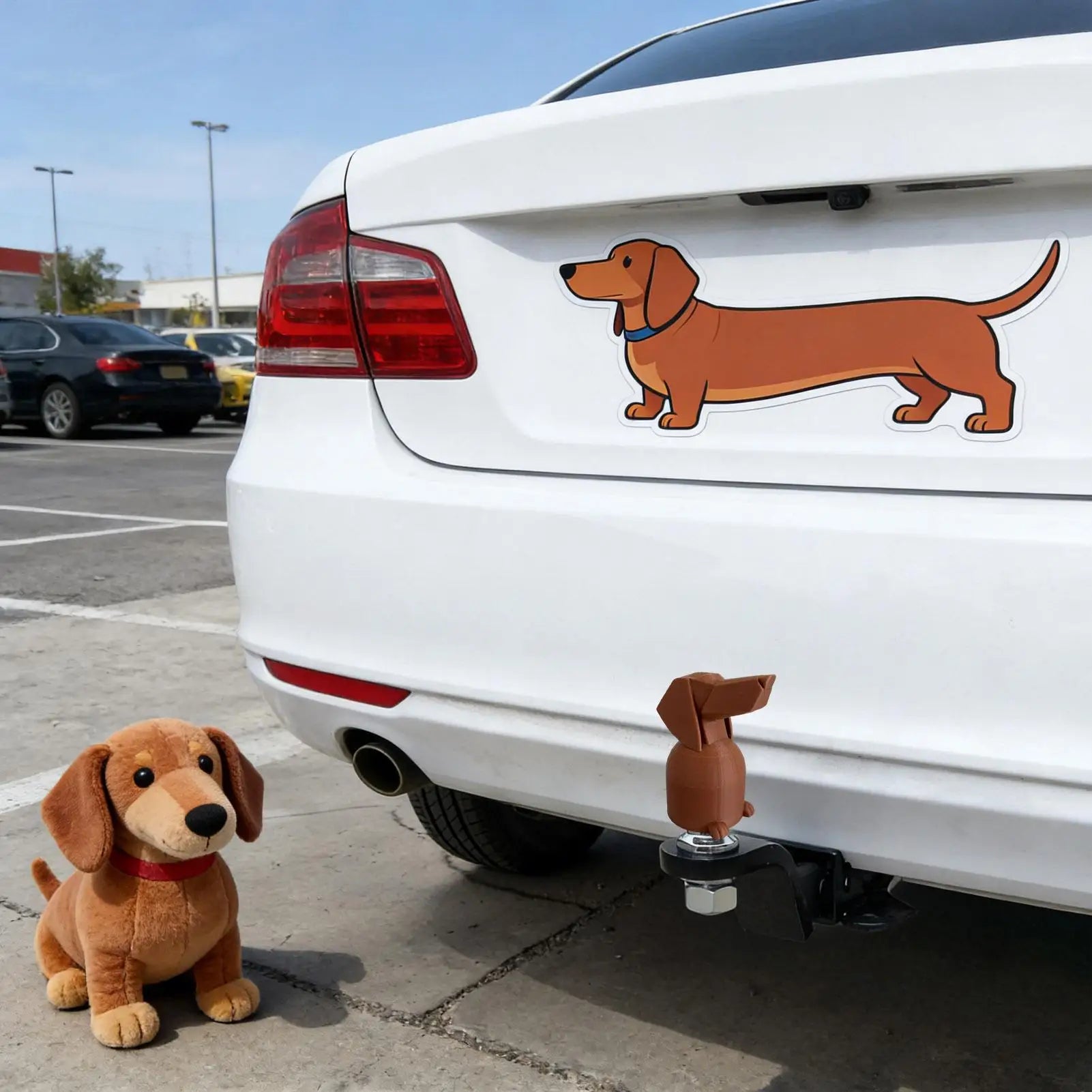 Dachshund Trailer Hitch Cover Cute Tow Hook Cap Decorative Protective Cover for Truck SUV RV Camper Travel Vehicle Universal Fit