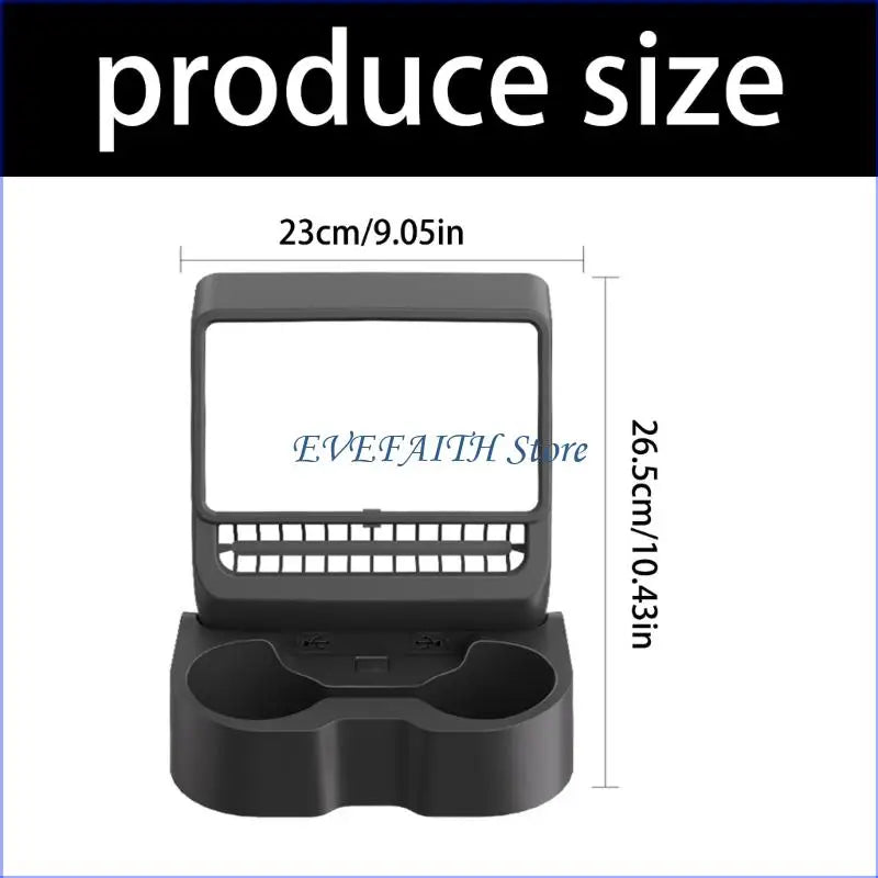 124B Car Accessory Cup Holder for Rear Feature Rotating Design and Vent Cover