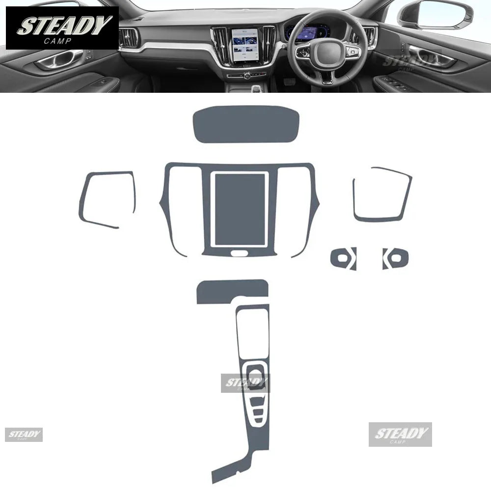 For Volvo V60 2020-2024 Car interior Center console transparent TPU Paint protective film Anti scratch sticker LCD screen PPF