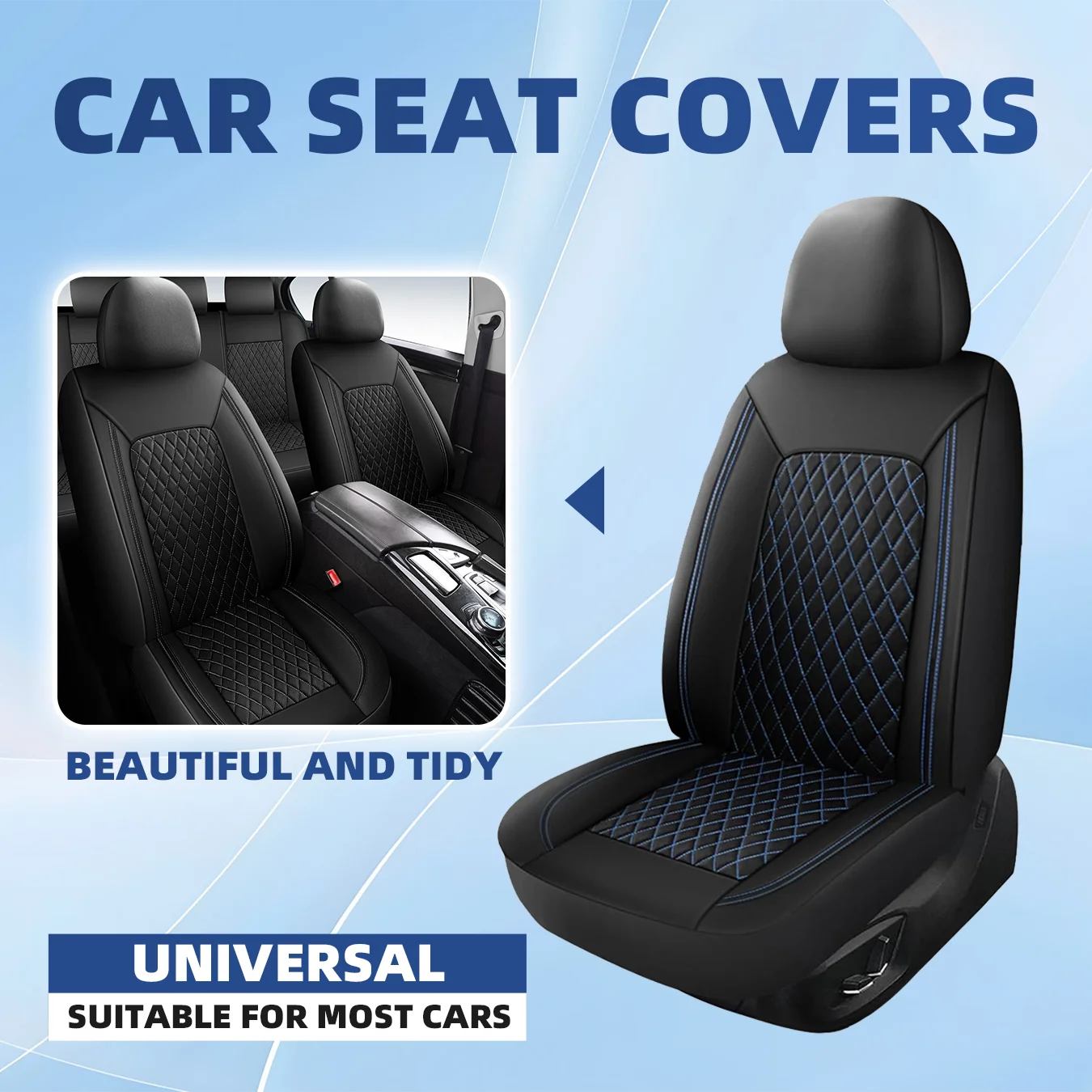 Car Seat Covers Full Set Front Split Rear Bench For Car Universal Cloth SUV Sedan Van Automotive Interior Covers  0910