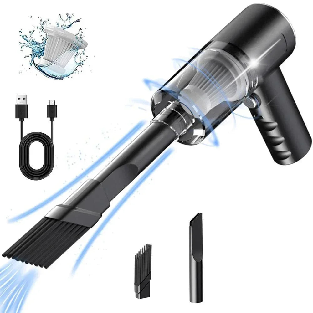 Wireless Charging Car Vacuum Cleaner, 2-in-1 Suction & Blowing Handheld Vacuum, Mini High Power For Car Interior & Home Use