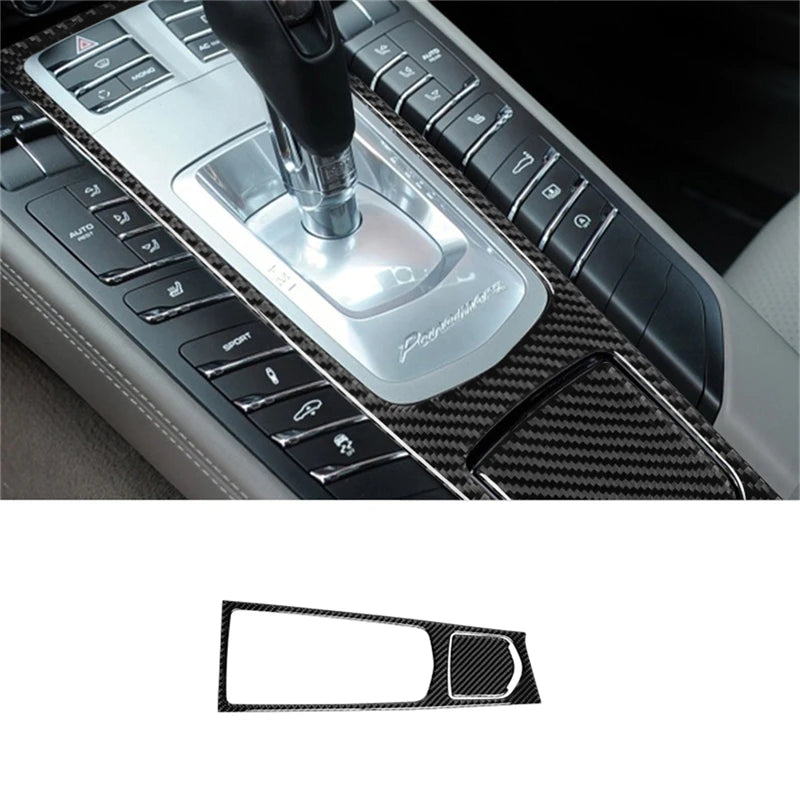 For Porsche Panamera 2010-2016 Car Accessories Carbon Fiber Interior Auto Gear Shift Panel Cover Frame Trim Sticker