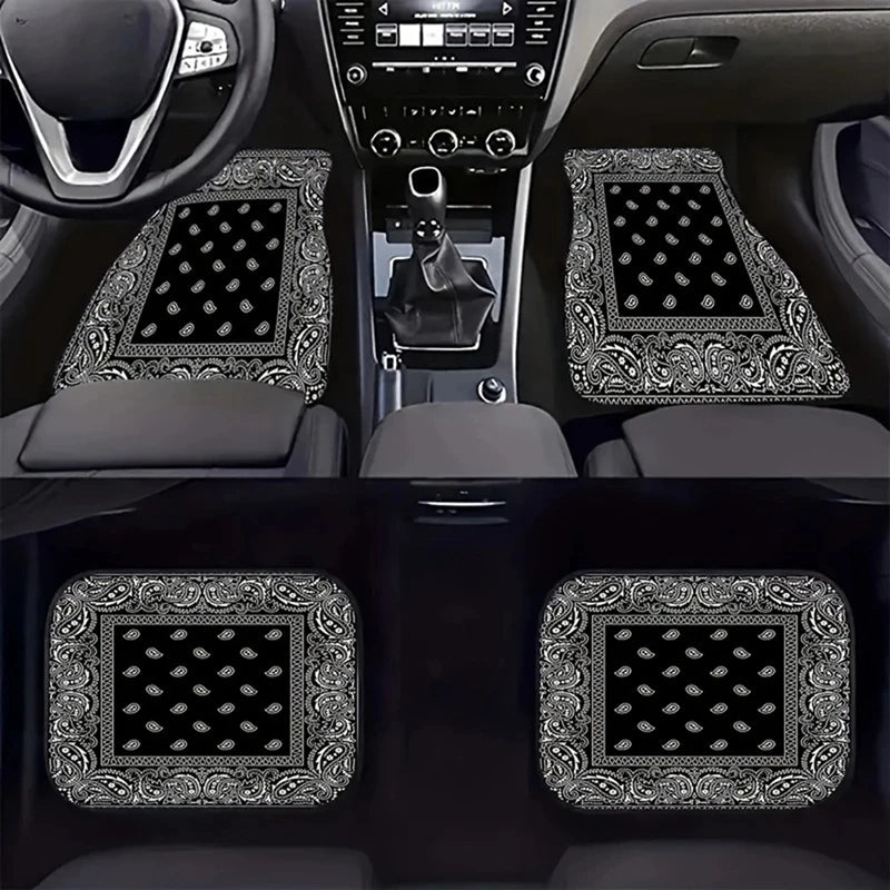 4PCS/Set Car Floor Mats Car Floor Protector Bohemia Carpet Rugs Universal Auto Foot Pad Set Auto Accessories Car Decoration