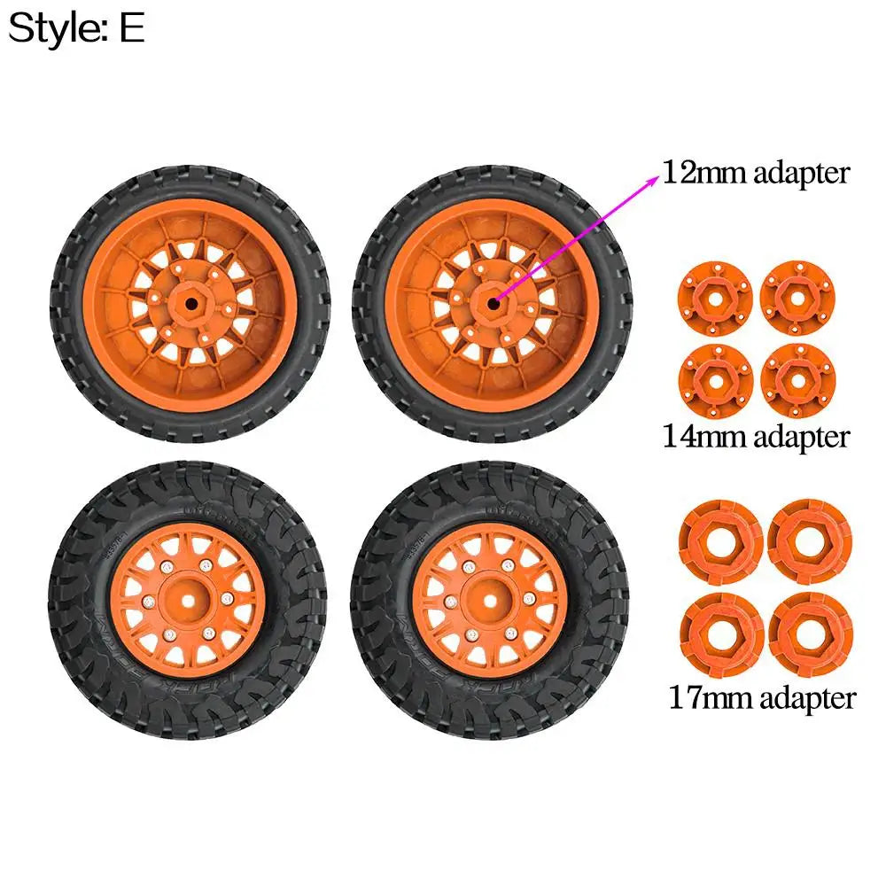 4Pcs 112mm 1/8 1/10 Short Course Truck Tire Tyre with 12mm 14mm 17mm Wheel Hex for Traxxas Slash ARRMA SENTON HSP HPI RC Car