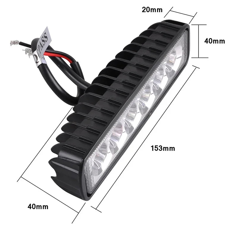 Car Work Light 6LED DRL Spotlight High Quality Waterproof Auto Offroad SUV Truck Universal Night Safety Driving Lamp 18W 12V