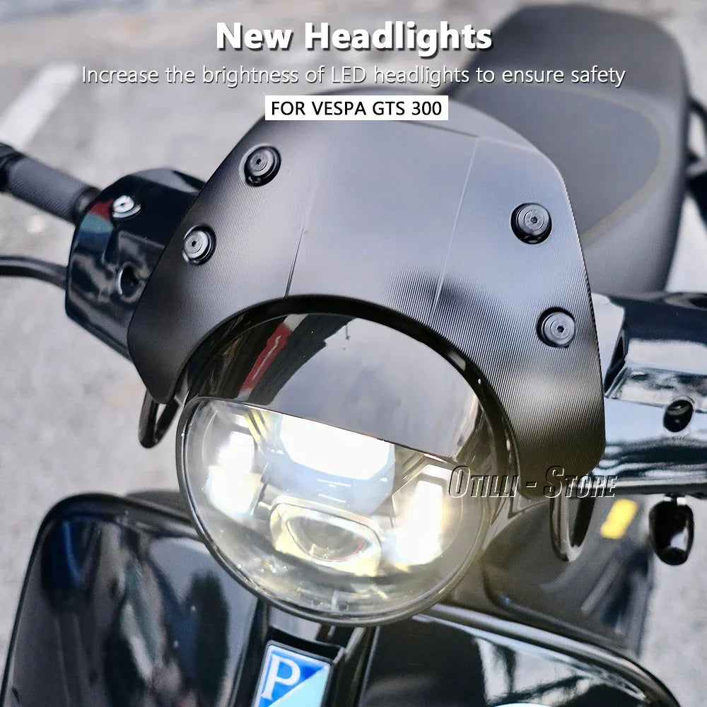 Motorcycle Accessories Front LED Headlight Headlamp Head Light Fairing For Vespa GTS300 gts300 Gts 300 GTS 300