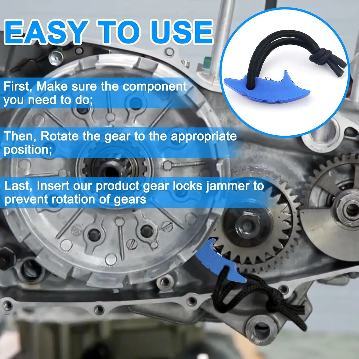 Gear Locks Gear Jammer Tool  4.9inch Compatible with Most ATVs and Motorcycles, Many Transmissions and CVT Systems