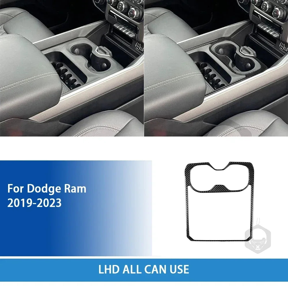 For Dodge Ram 2019 2020 2021 2022 2023 Accessories Carbon Fiber Car Interior Grar Handle Air Outlet Trim Sticker Decoration