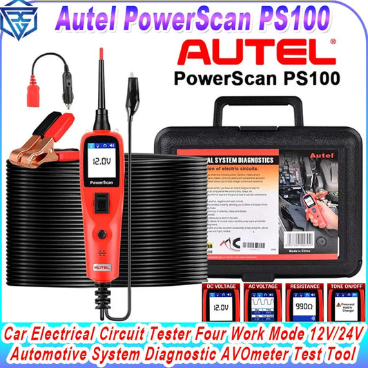Autel PowerScan PS100 Auto Circuit Tester Diagnostic AVOmeter Test Tool Automotive OBD2 Scanner