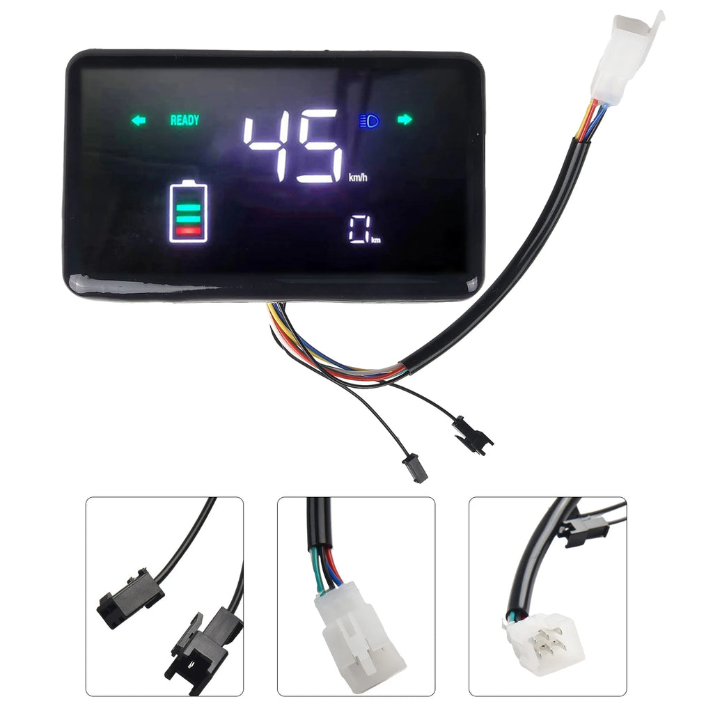 Electric Bike LED Display Motorcycle Speedmeter Meter Battery Turn Light Head Light Display 48-72V Electric Tricycle Bike Part