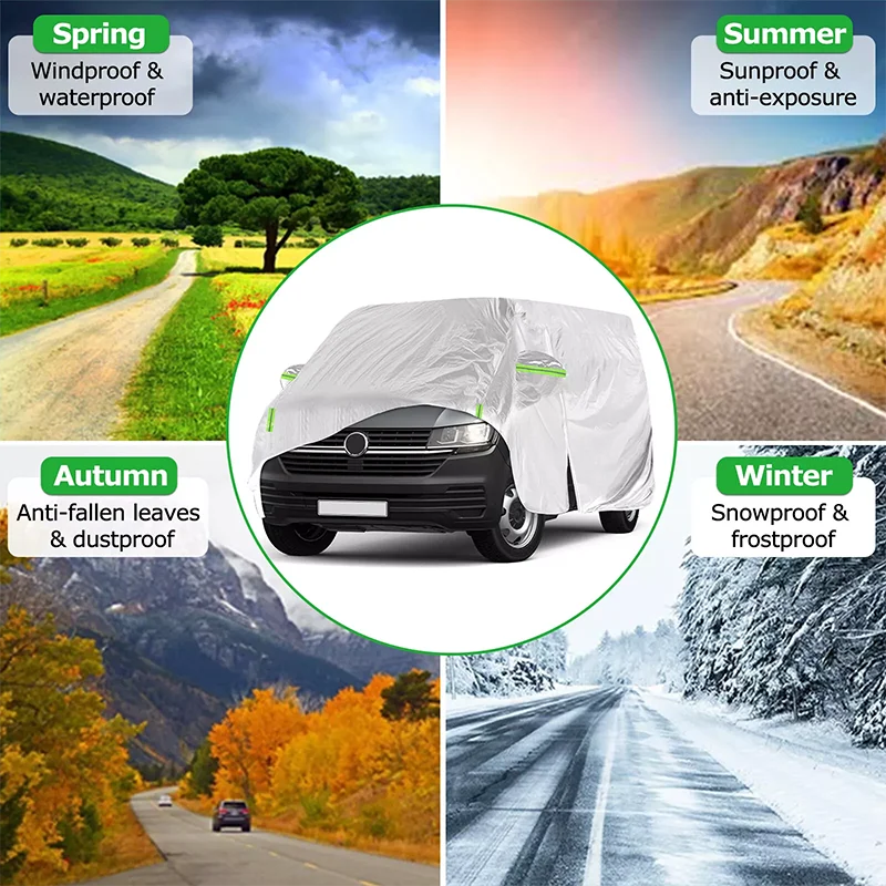 Waterproof Car Covers Outdoor Full Car Cover Sun Protector Fit For VW Transporter T3/4/5/6 Truck Snow Rain Dust Proof Car Cover