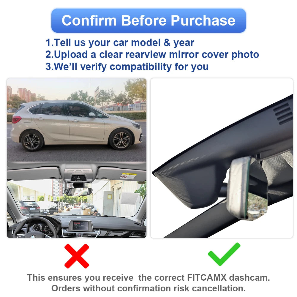 Dashcam for SKODA Kodiaq Octavia Scala Kamiq Karoq Codek Enyaq Fabia Superb & Elroq 2025 2026, FITCAMX 4K UHD Car DVR Front Rear