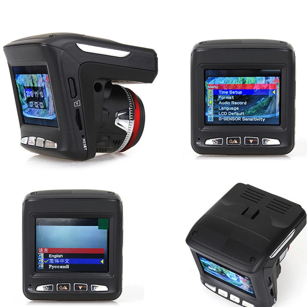 2025 Car Dash Recorder English & Russian Version Anto Detector X7- Plush Anti Laser DVR Dash Cam FHD 1920x1080P Video Recorder