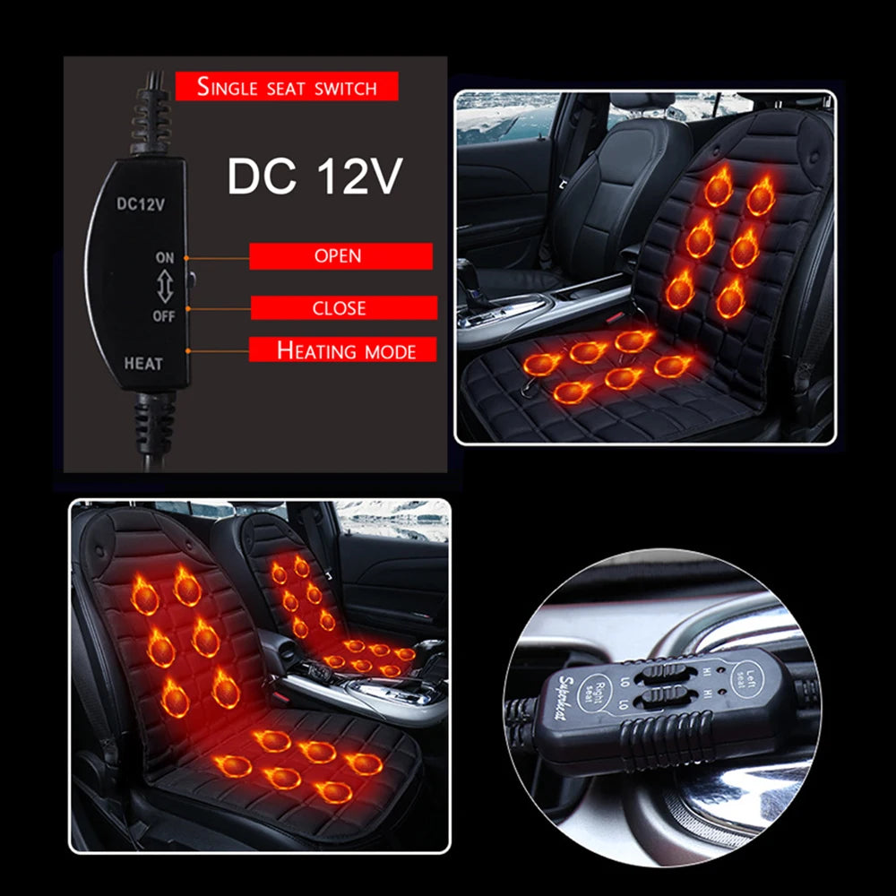 Car heated seat cushion Car seat cover Heated seat cover Car power supply heated seat backrest