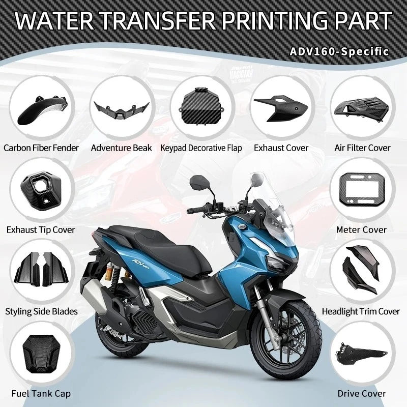 Motorcycles Accessories for Honda ADV160 ADV 160 Whole Car Is Made Imitation Carbon Fiber ABS Fairing Instrument Fender Cover