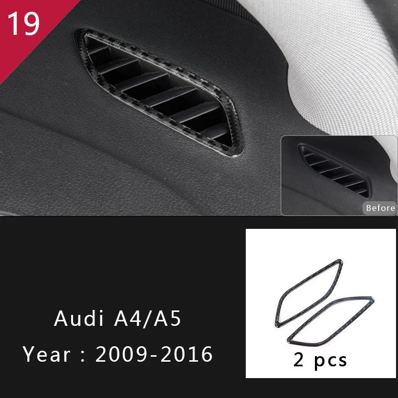 For Audi A4 S4 RS4 B8 8K A5 S5 RS5 8T 8F Carbon Fiber Interior Auto Gear Shift Panel Cover Frame Trim Sticker Car Accessories