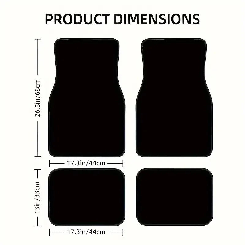 4pcs Car Floor Mats Set Black Absorbent Non-Slip Washable Polyester For SUVs Protection Car Interior Decor Washable Floor Mats