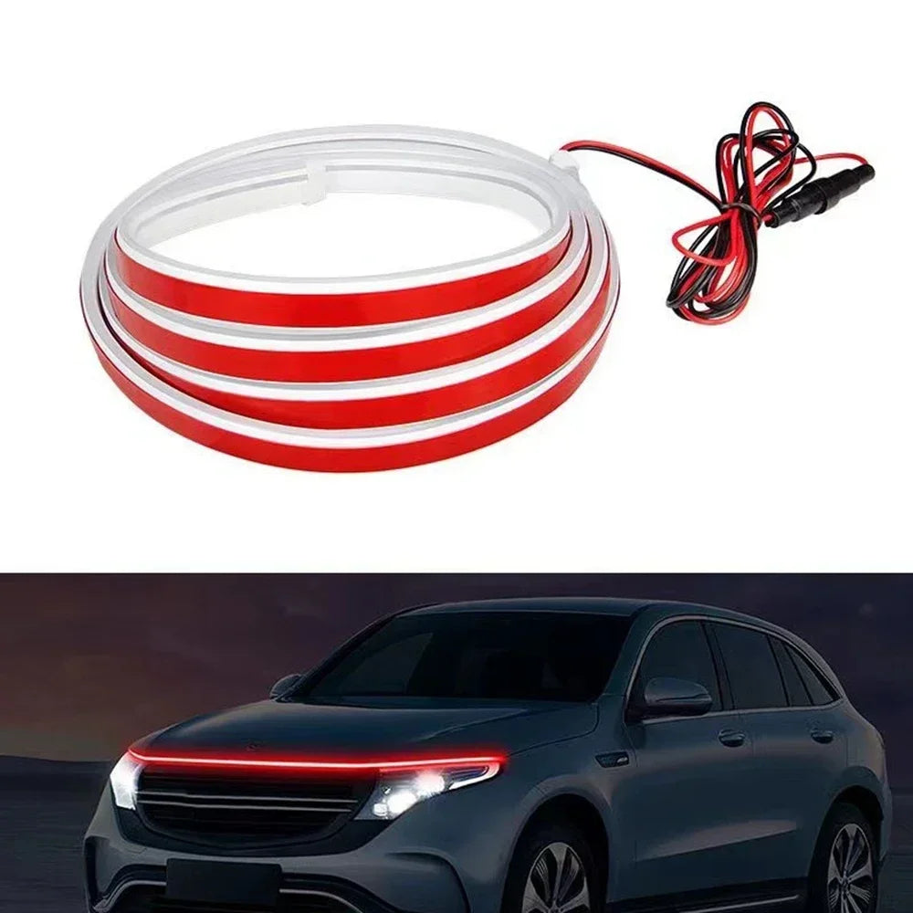 Led Car Hood Light Strip Decorative Lamp Flexible DRL Daytime Running Lights Auto Headlight Strips Car Assecories