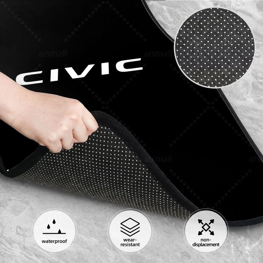 Civic Car Floormat Heavy Duty Front Rear Rubber Floor Mats Carpet Floor Protection Fits Most Vehicles