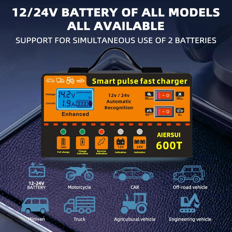 Car Battery Charger /battery tender/12V and 24V Fully-Automatic Smart Car Battery Charger, Battery Maintainer Trickle Charger,