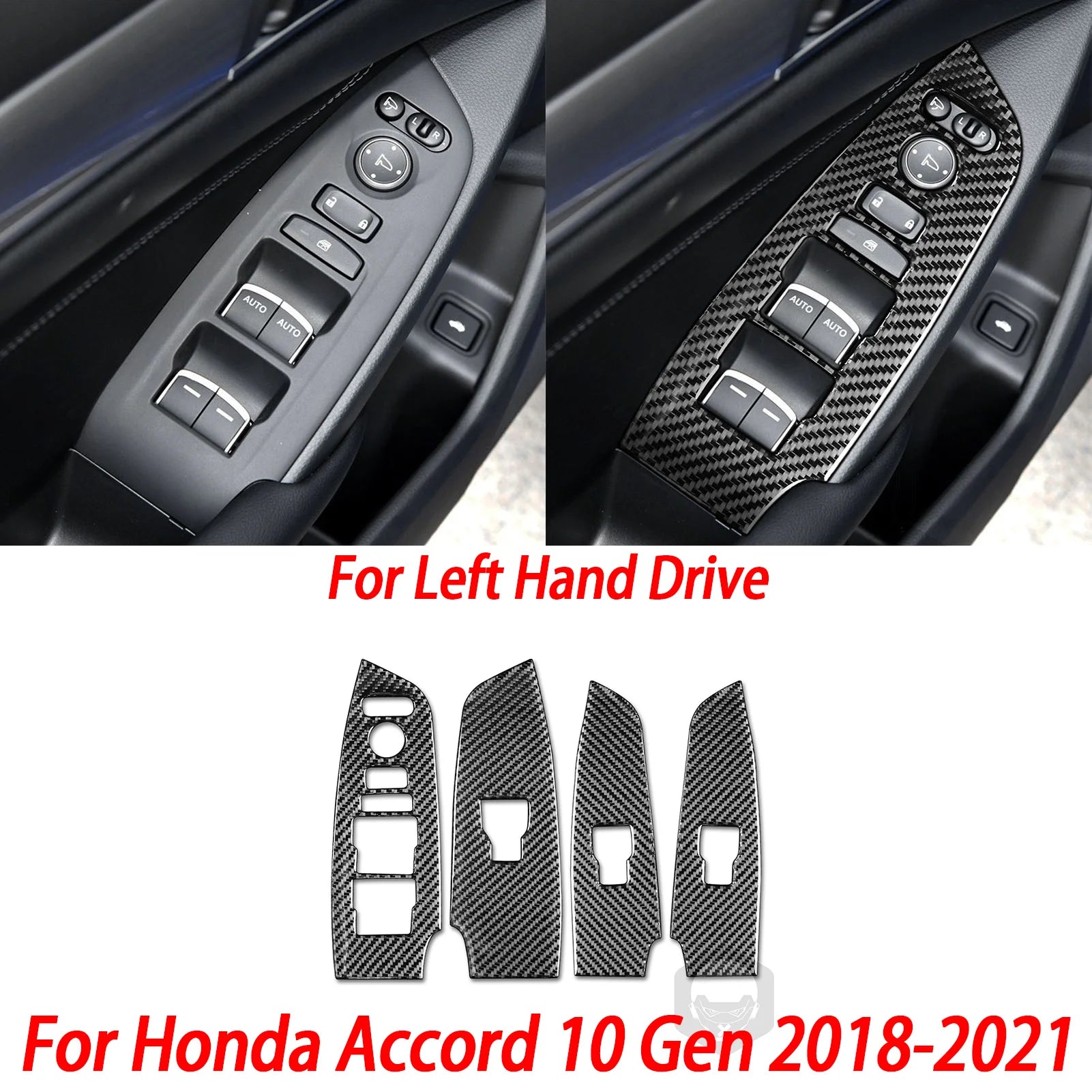 Interior Accessories Steering Wheel Central Armrest Panel Cup Holder For Honda Accord 10th Gen 2008—2021 Carbon Fiber Sticker