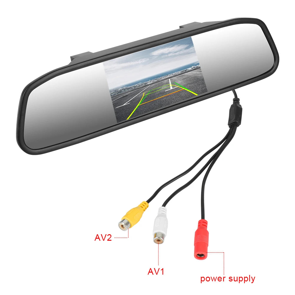 Universal TFT LCD Color Monitor Car Rearview Mirror Display HD Video Auto Parking Monitor 4.3 Inch Rearview